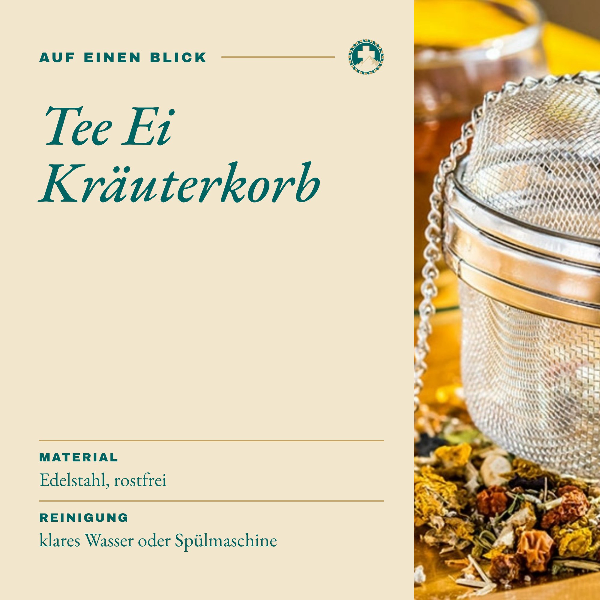 Tee Ei Kräuterkorb auf einen Blick