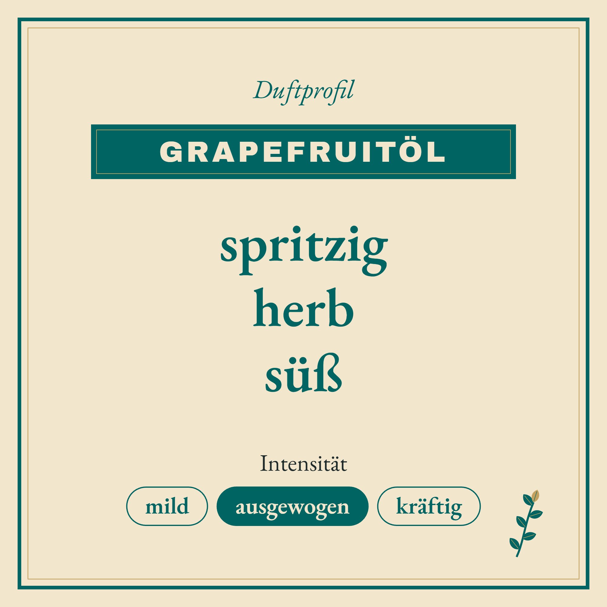 Duftprofil Grapefruitöl: spritzig, herb und süß