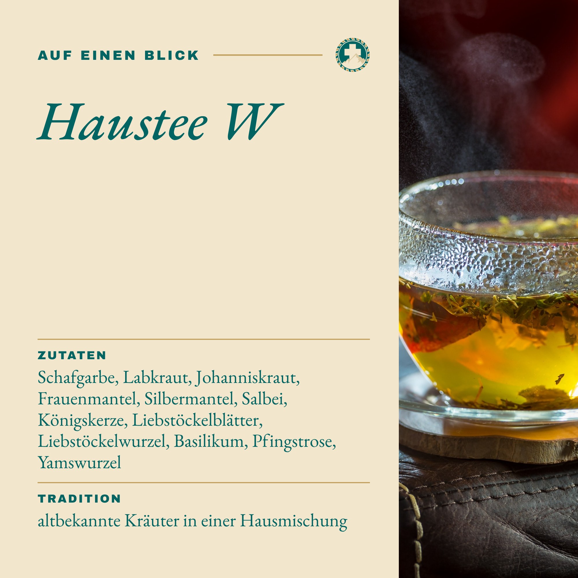 Haustee W auf einen Blick: Inhalt und Zutaten