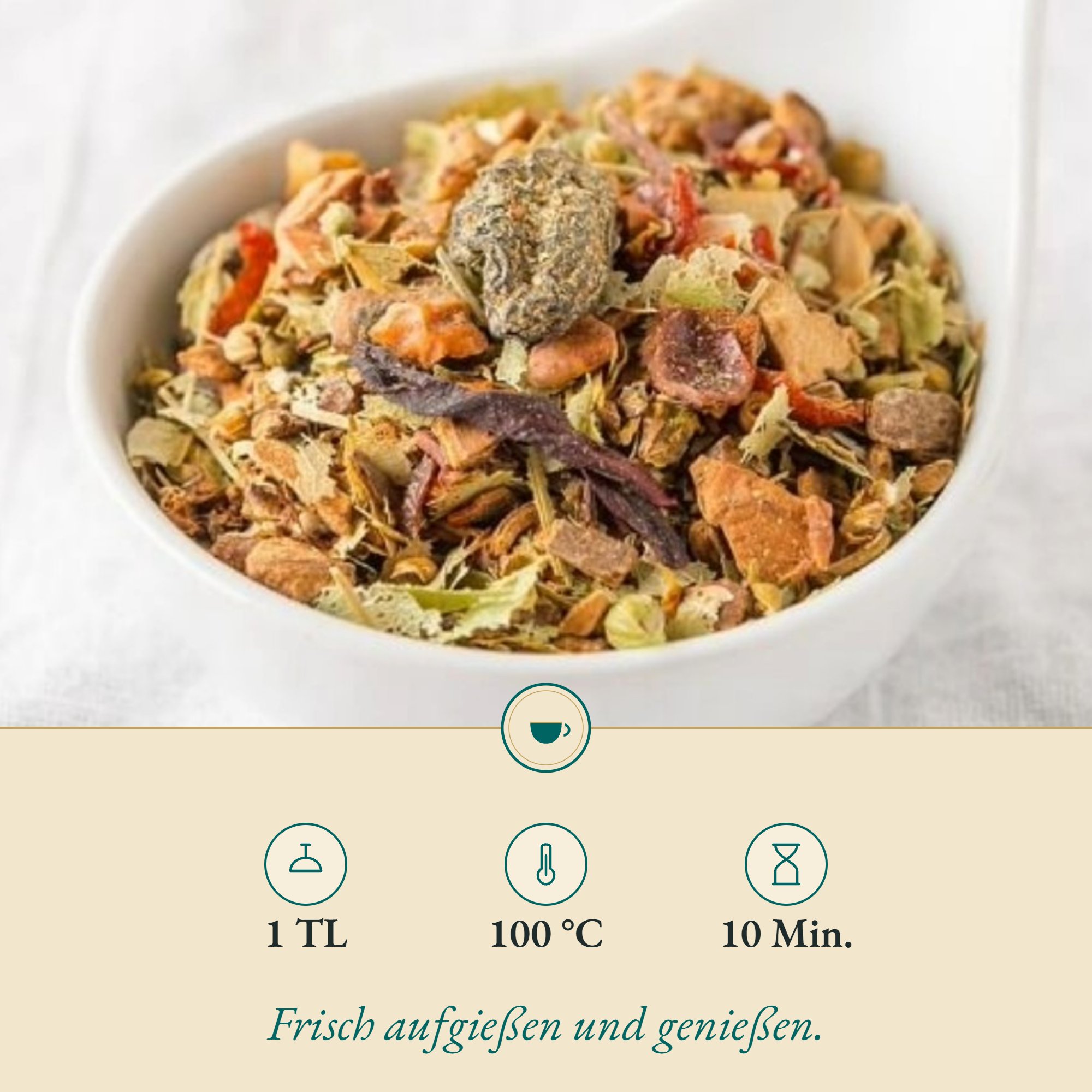 Zubereitung Winterfrucht: 1 TL, 100 °C, 10 Min.