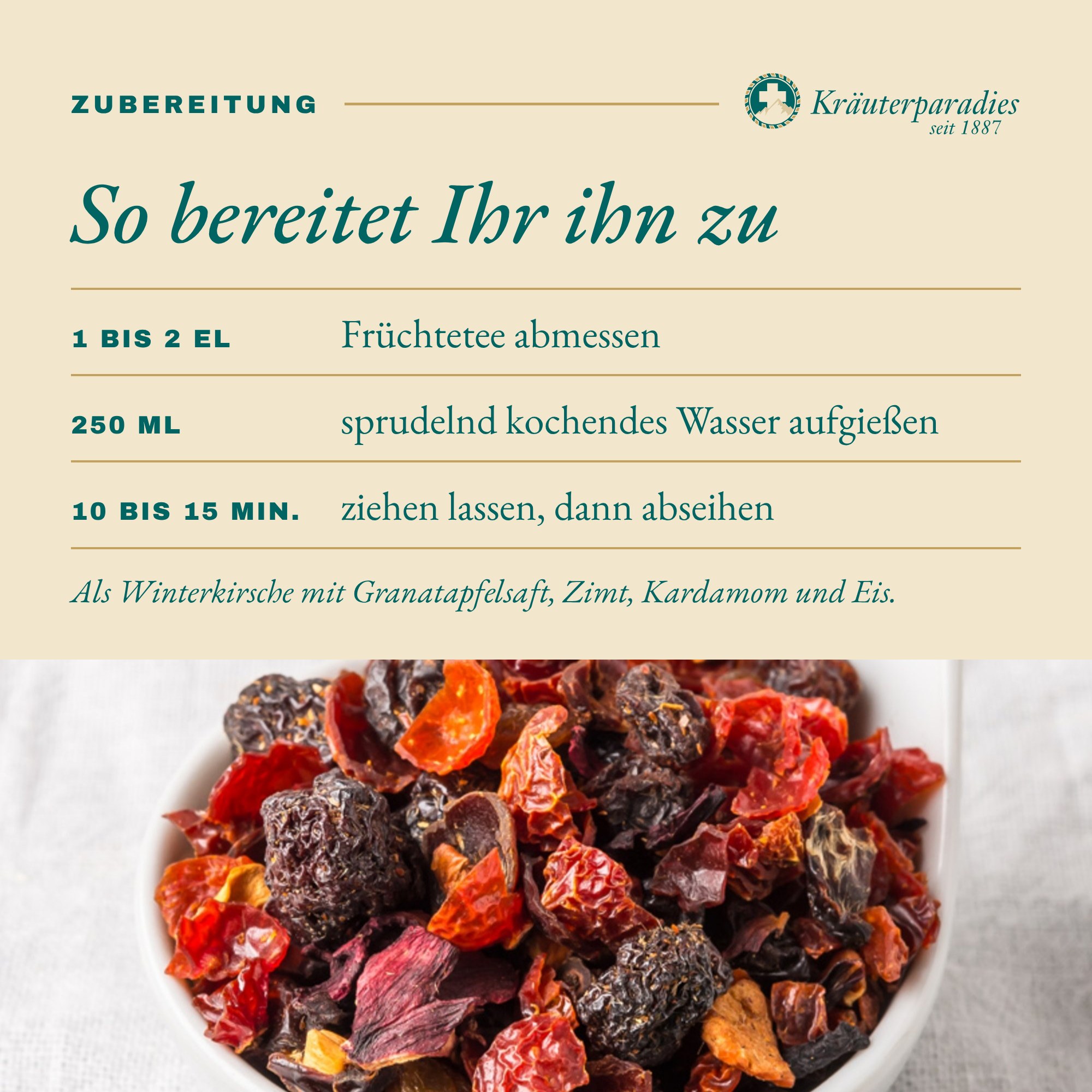 Früchtetee Kirsch: So bereitet Ihr ihn zu