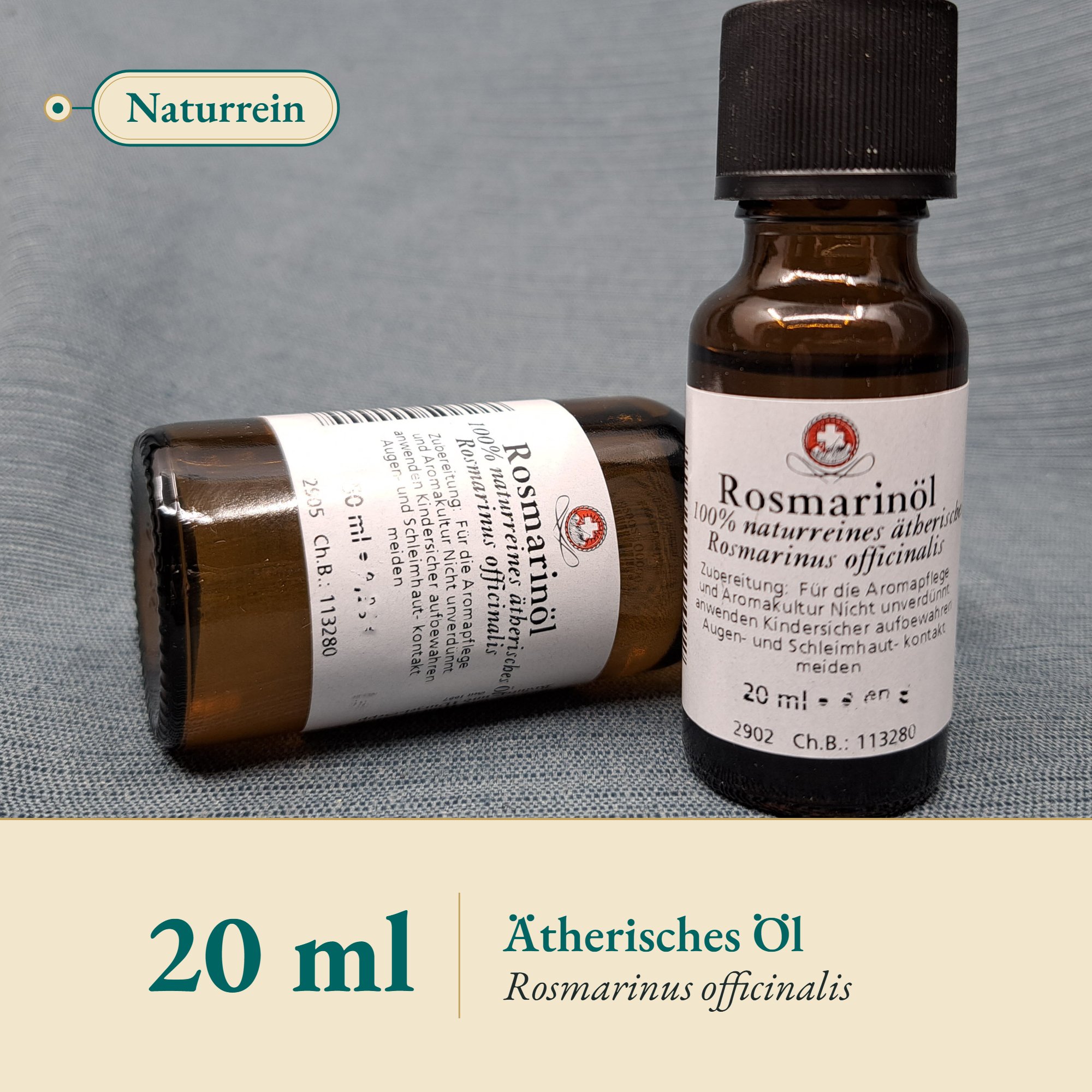 Nahaufnahme Rosmarinöl – Kräuterparadies seit 1887