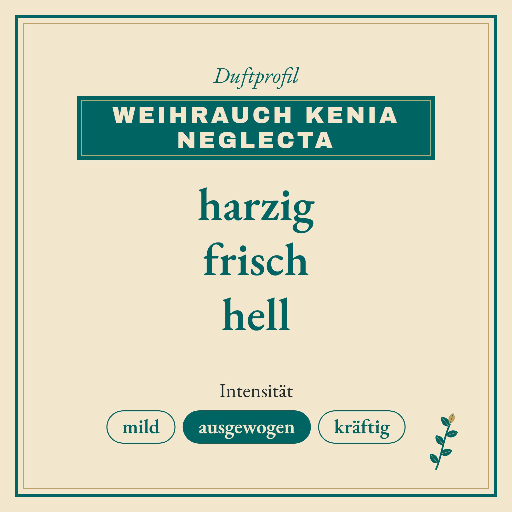 Duftprofil Weihrauch Kenia neglecta: harzig, frisch und hell
