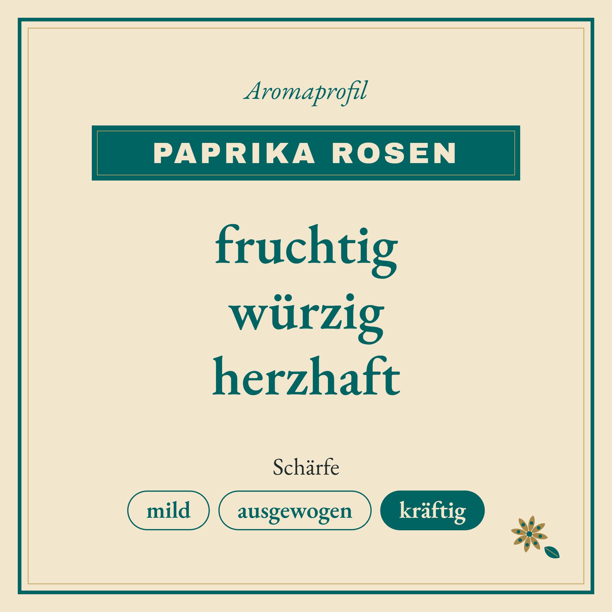 Aromaprofil Paprika Rosen: fruchtig, würzig und herzhaft