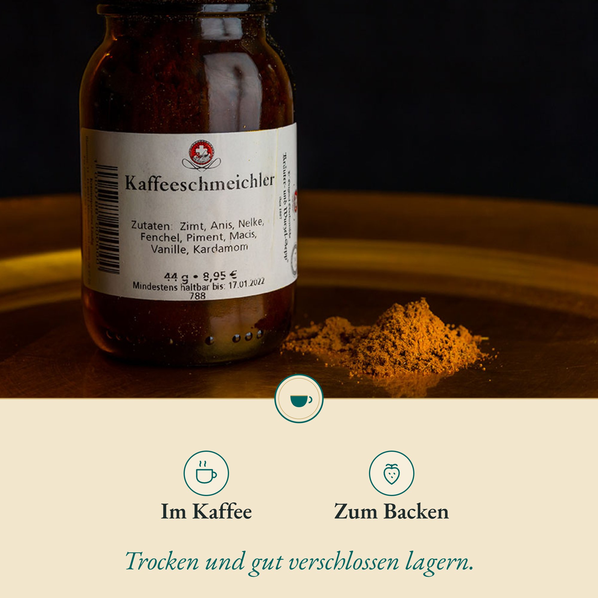 Anwendung Kaffeeschmeichler: im Kaffee und zum Backen
