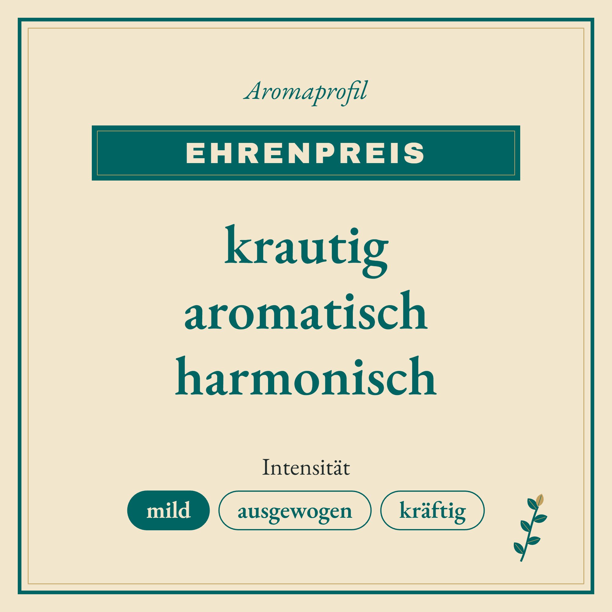 Aromaprofil Ehrenpreis: krautig, aromatisch und harmonisch