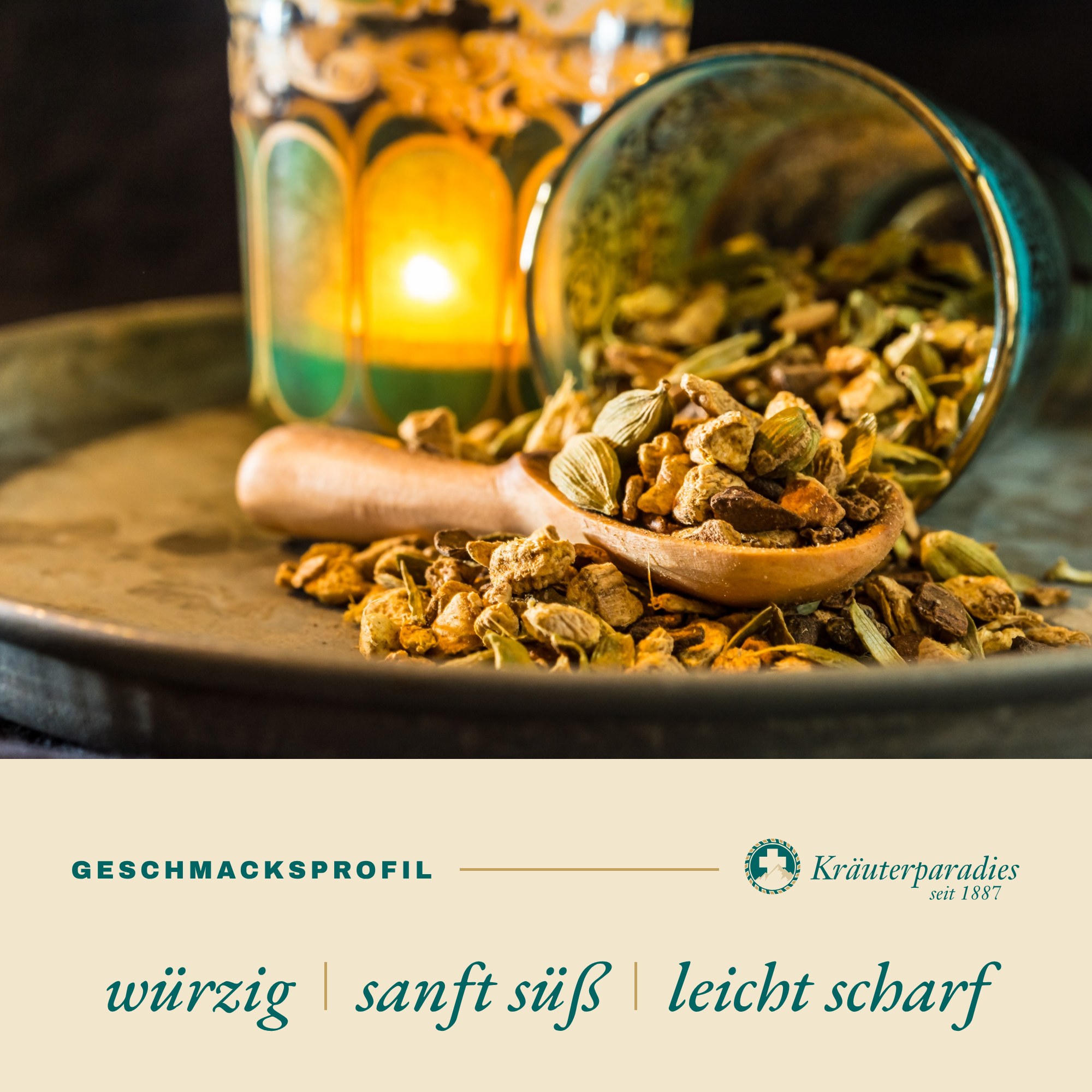 Indischer Gewürztee Geschmacksprofil: würzig, sanft süß, leicht scharf