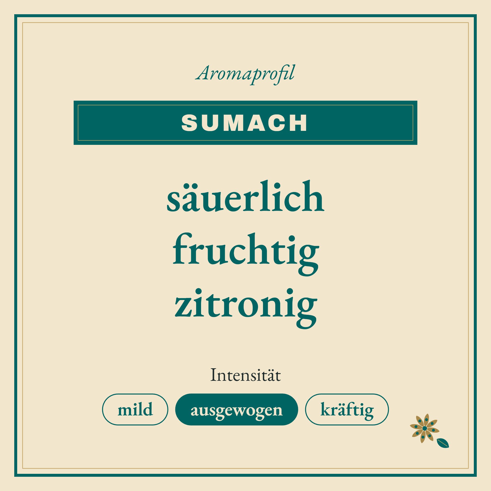 Aromaprofil Sumach: säuerlich, fruchtig und zitronig