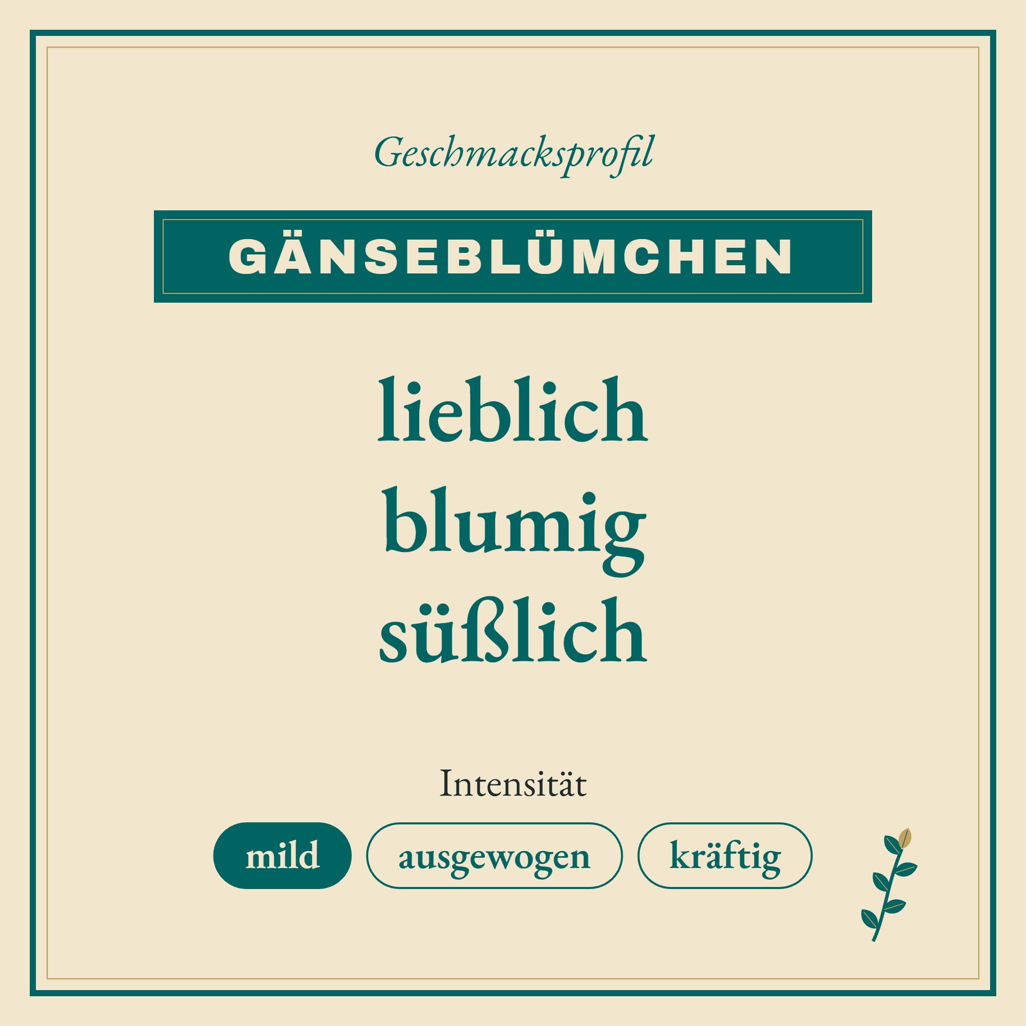 Geschmacksprofil Gänseblümchen: lieblich, blumig und süßlich