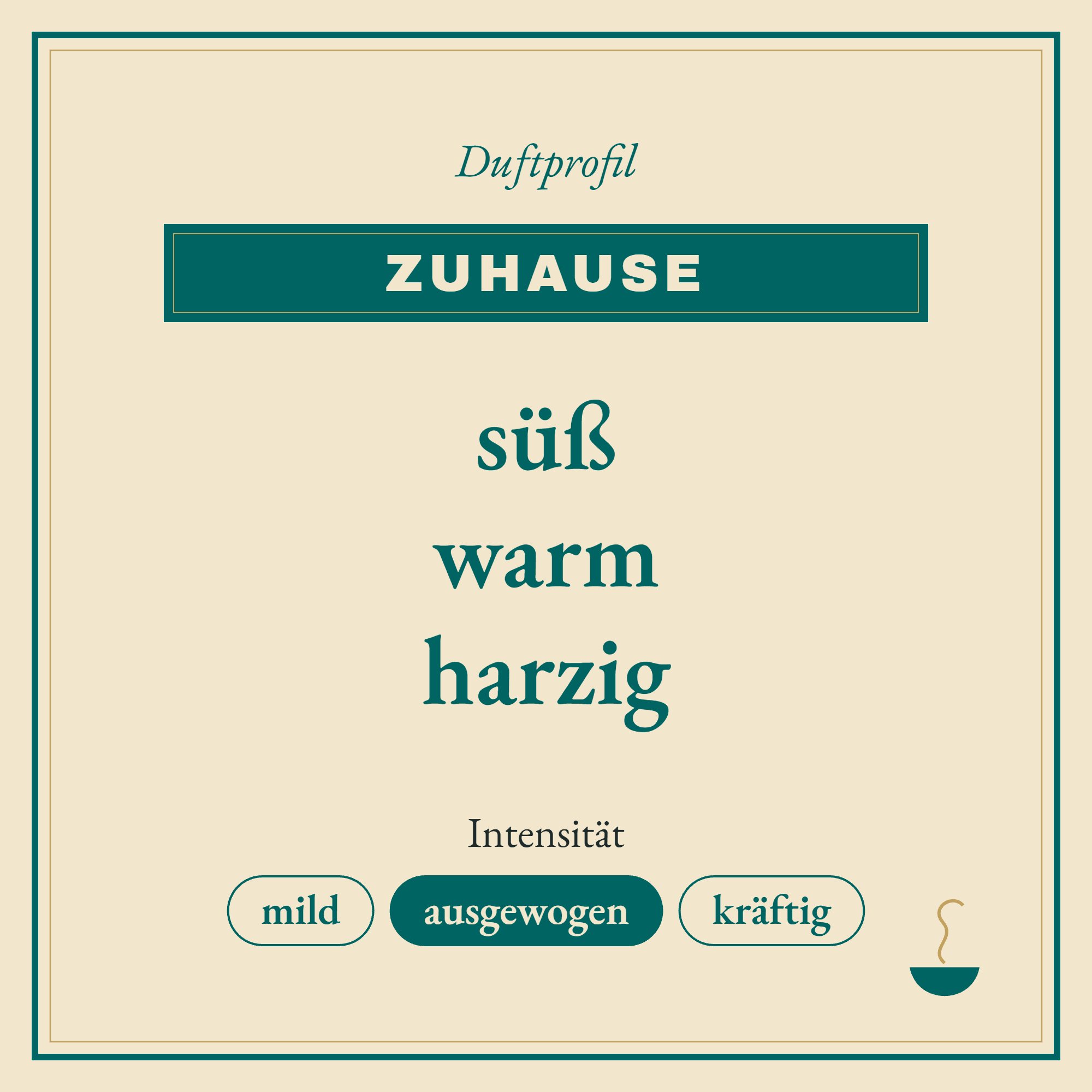 Duftprofil Zuhause: süß, warm und harzig