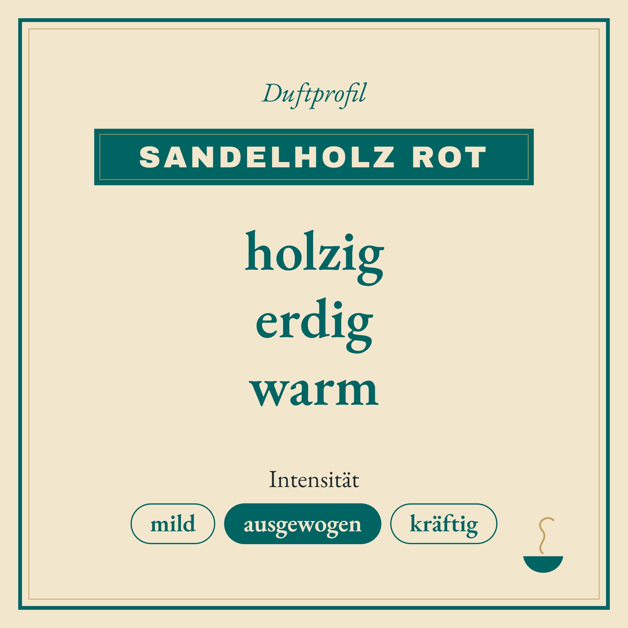 Duftprofil Sandelholz rot: holzig, erdig und warm